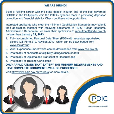 pdic.gov.ph careers